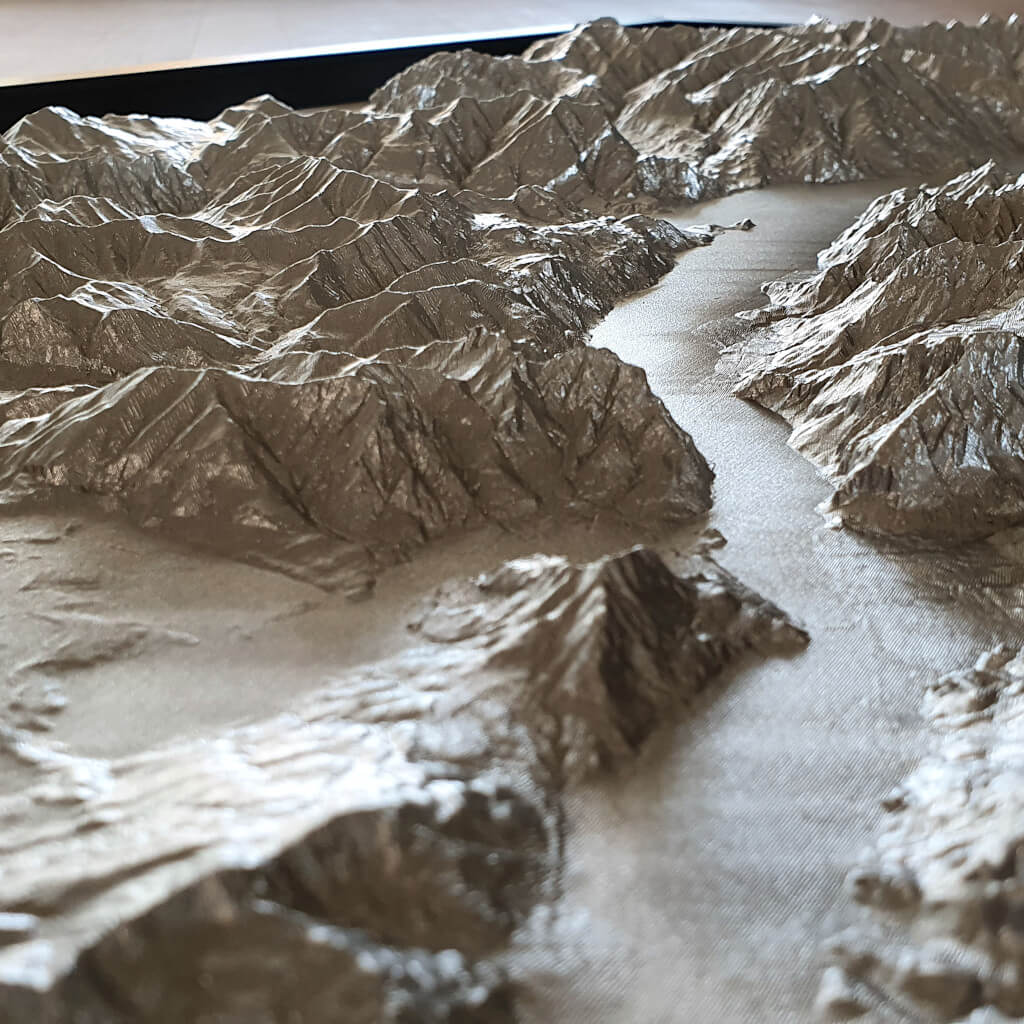 Tweede close-up van 3D plattegrond van Comomeer, Itali?
