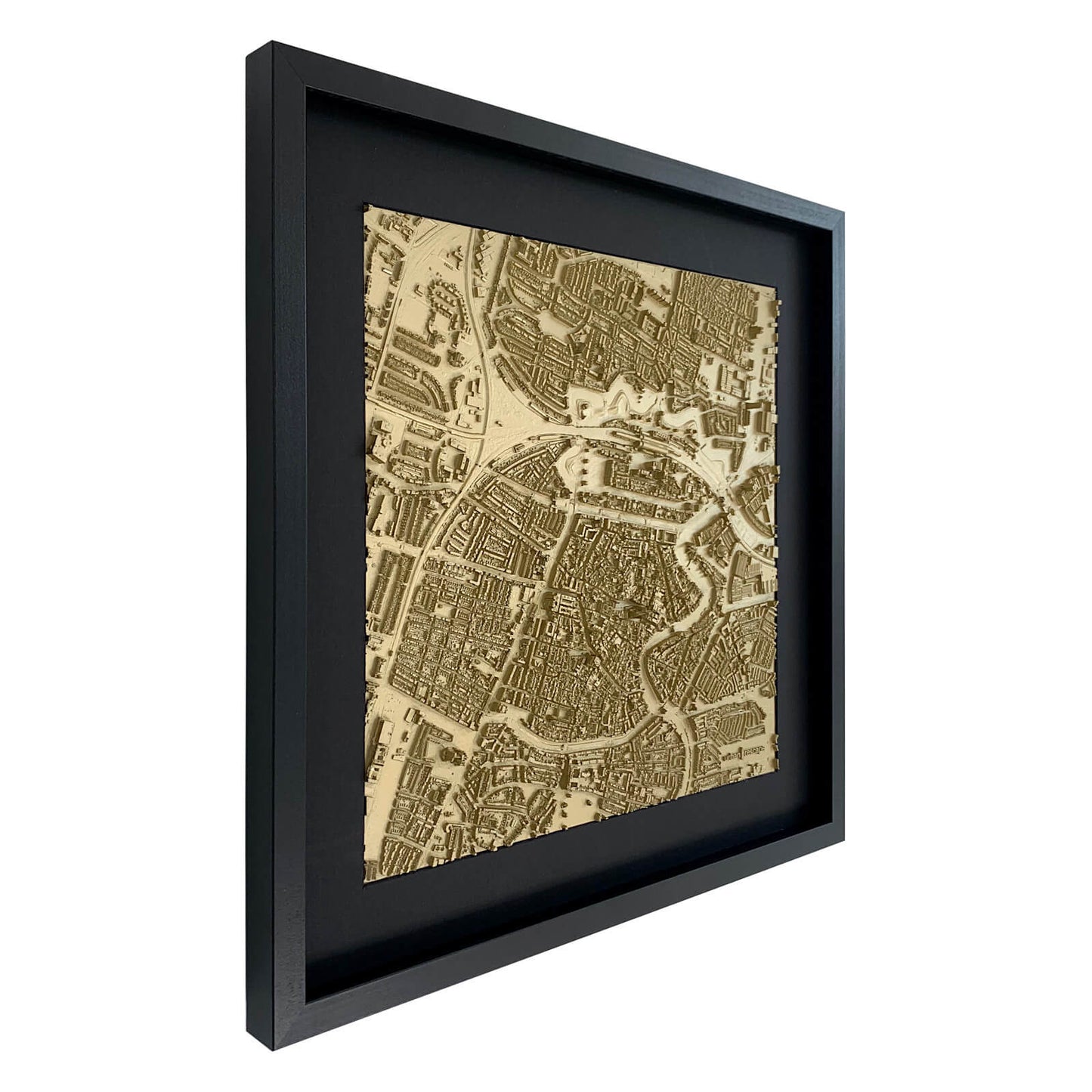 Zijaanzicht van 3D plattegrond van Haarlem