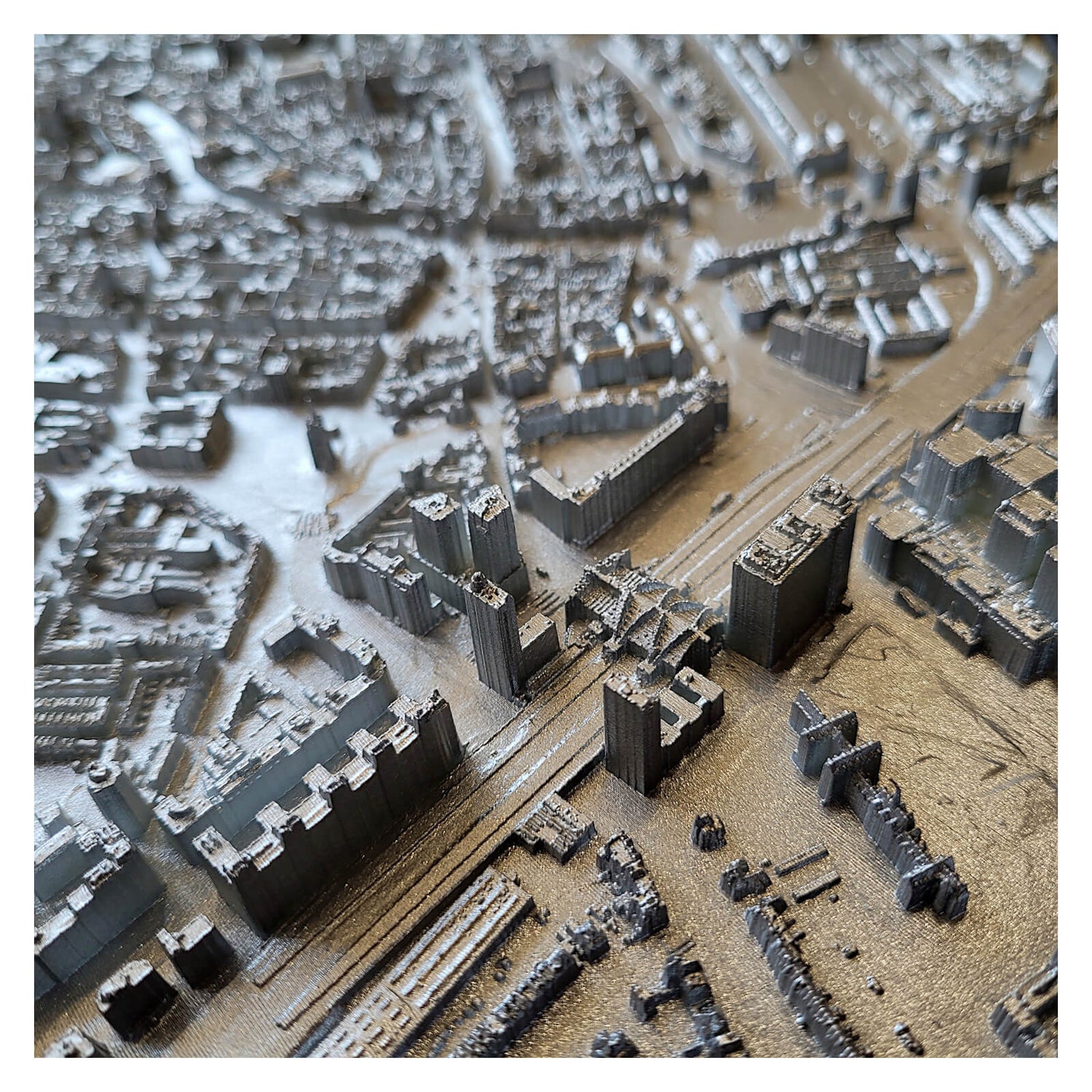 Tweede close-up van 3D plattegrond Leiden Centrum