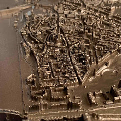 Close-up van miniatuur stadsmodel Nijmegen