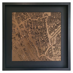 Vooraanzicht 3D plattegrond Utrecht Centrum met zwarte passe-partout